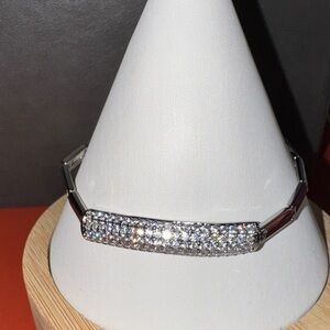 Silver Bracelet with Crystal Accents
